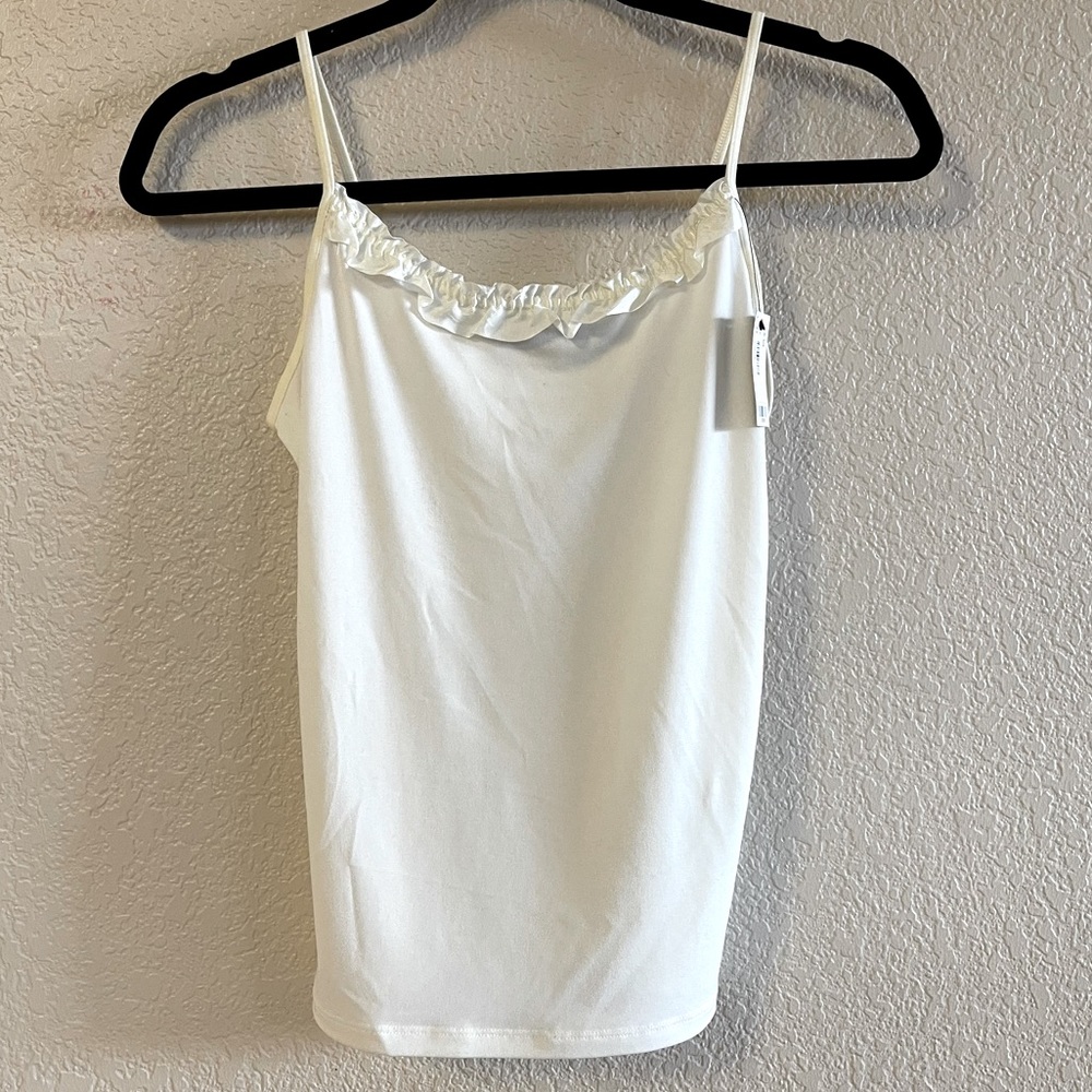 NWT The Limited Ivory Ruffled Cami